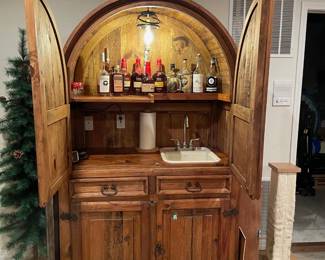 Rustic Armoire Wet Bar