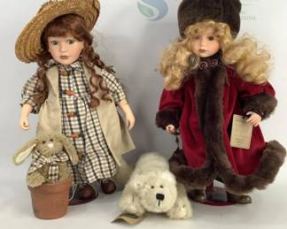 Collectible 18" Porcelain Dolls and Accessories