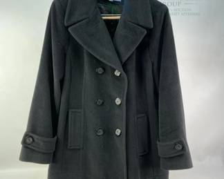 Anne Klein Angora Wool Double-Breasted Coat