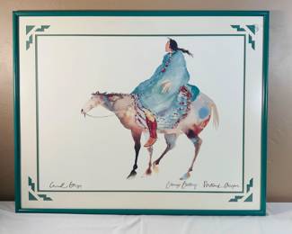 Carol Grigg Signed Artwork Print - "Native American Woman on Horse"