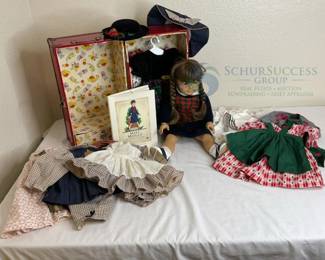 American Girl Doll Molly McIntire, 18", Red Trunk, Multiple Outfits