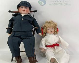 Vintage K & K German Dolls, Wooden Chair