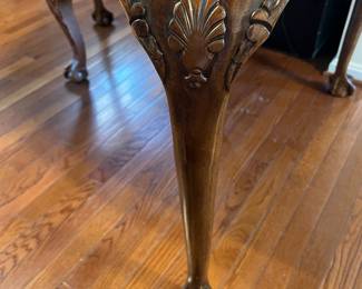 Claw Foot Inlaid Dining Room Table w/6 Chairs-2 Leaves- Pads,