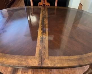 Claw Foot Inlaid Dining Room Table w/6 Chairs-2 Leaves- Pads,