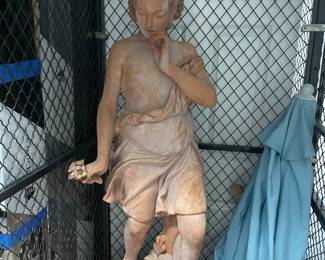 $400. 69” total height. Girl: 48” tall. The base is 21x21”x21”