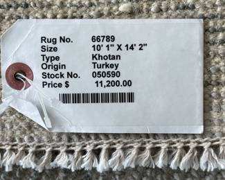 $4,000. 10’x14” Turkish Khotan carpet soft, muted color. Perfect condition (client paid 11,000)