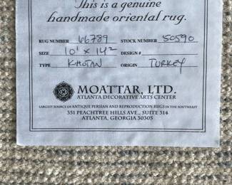 $4,000. 10’x14” Turkish Khotan carpet soft, muted color. Perfect condition (client paid 11,000)