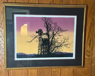 Signed limited edition serigraph "Windmill" by Bronson