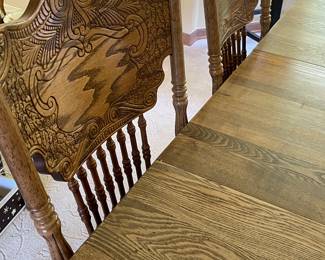 Oak dining table and chairs - available for pre-sale purchase