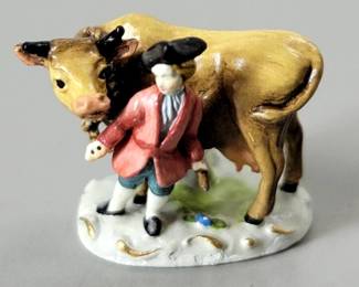 Goebel miniature 743P 1993 Jack with cow of Jack and the beanstalk/signed