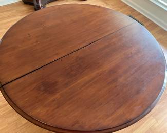 Antique dining table top view