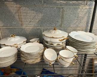 Gold and White porcelain Bavarian China.