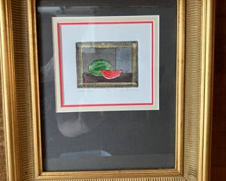 Lovely framed watercolor print.