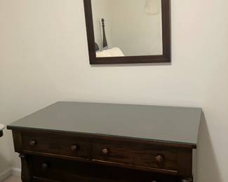 Antique chest and mirror