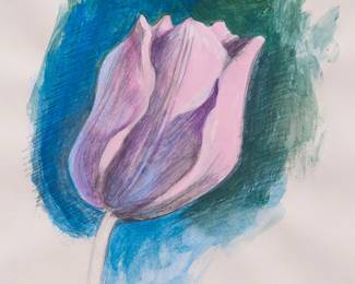 122
Paul Wonner
1920-2008
"Study of a Tulip"
Acrylic and graphite on sketchbook paper
Signed in pencil lower right: Paul Wonner
Sheet: 11.5" H x 11" W
Estimate: $1,000 - $2,000