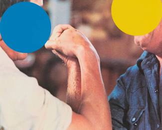 26
John Baldessari
1931-2020
"Two Opponents (Blue and Yellow)," 2004
Screenprint in colors on wove paper
Edition: 98/165 (there were also 24 artist's proofs)
Signed, dated, and numbered in pencil at the center of the lower edge: Baldessari 04; Gemini G.E.L, Los Angeles, CA, prntr./pub., and with their blindstamp, lower right
Image/Sheet: 12" H x 12" W
Estimate: $3,000 - $5,000