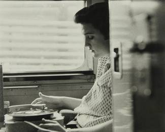 38
Alfred Wertheimer
1930-2014
"Elvis on the Train Home from New York to Memphis," 1979
Gelatin silver print on paper mounted to mat board
Appears unsigned
Sight: 13.125" H x 8.75" W
Estimate: $1,000 - $1,500