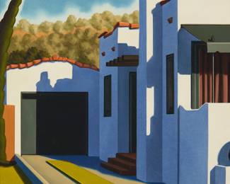 141
Robert Kenton Nelson
b. 1954
"Across from Mr. Barnes"
Oil on Masonite
Signed lower left: R.K. Nelson; titled on a label affixed to the frame's backing paper
12" H x 12" W
Estimate: $3,000 - $4,000