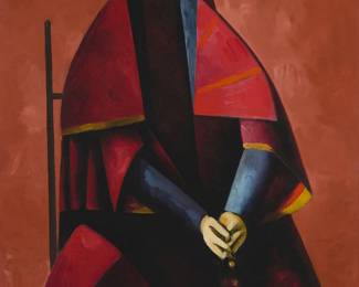 75
Duilio (Dubè) Barnabè
1914-1961
"Cardinal Rouge," 1961
Oil on canvas
Signed lower right: Barnabè; titled and dated by repute
39.25" H x 25.5" W
Estimate: $5,000 - $7,000