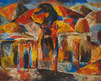 50
Minas Avetisyan
1928-1975
"Autumnal Jajur," 1973
Oil on canvas
Signed in Armenian and dated lower left: Minas 73; signed and dated again, and titled, all in Armenian, verso
23.75" H x 31.5" W
Estimate: $8,000 - $12,000