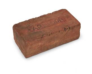 148
Robert Carston Arneson
1930-1992
"Brick," 1966
Terra cotta
Impressed to top surface: ARNESON
4.75" H x 9.5" W x 3.125" D
Estimate: $1,500 - $2,500