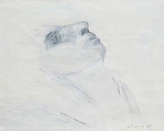 116
Nathan Oliveira
1928-2010
"White Head," 1964
Oil on paper
Signed and dated in pencil lower right: Oliveira 64; titled in pencil, verso
Image/Sheet: 12" H x 15" W
Estimate: $2,000 - $3,000