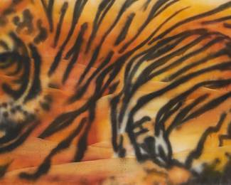 158
Tal Yerushalmi
b. 1978
Tiger, 2006
Oil on canvas
Signed and titled in Hebrew, and dated, all verso: Tal Yerushalmi / 2006
60" H x 107" W
Estimate: $1,500 - $2,500