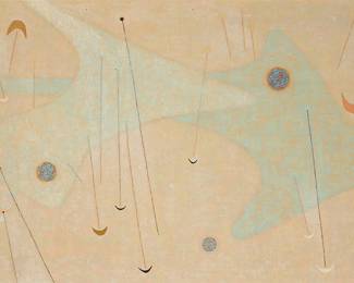 86
James Bishop
1927-2021
Abstract forms, 1950
Oil on canvas
Signed and dated lower left: Bishop / 50
26" H x 40" W
Estimate: $30,000 - $50,000
