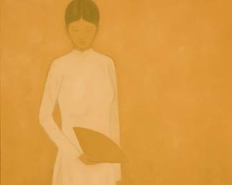 55
Hong Viet Dung
b. 1962
Lady with a fan
Oil on canvas
Signed lower right: Viet Dung
35.25" H x 35.25" W
Estimate: $4,000 - $6,000