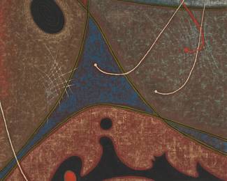 87
James Bishop
1927-2021
Abstract composition, 1949
Oil on canvas
Signed and dated lower left: Bishop / 49
39" H x 39" W
Estimate: $30,000 - $50,000