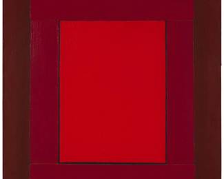 106
Harold Waldrum
1934-2003
"Casa Colorado," 1980
Oil on canvas
Signed and dated, verso: Waldrum / '80; titled by repute
40" H x 34" W
Estimate: $1,500 - $2,000