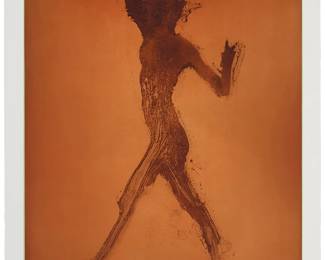 20
Nathan Oliveira
1928-2010
"The Rocker," 2007
Sugar lift aquatint with hard ground etching in colors on wove paper
Edition: 35/35
Signed, dated, and numbered in pencil in the lower margin: N. Oliveira; Iaane Kjorlie, prntr.; Crown Point Press, San Francisco, CA, pub., and with their blindstamps in the lower right margin corner
Plate: 45" H x 36" W; Sheet: 52" H x 41" W
Estimate: $5,000 - $7,000