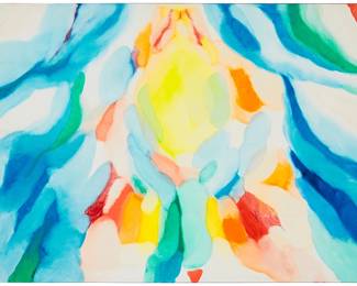 100
Alice Baber
1928-1982
"Cave of the Hermit," 1972
Oil on canvas
Signed lower left: Baber; signed again, titled, dated, and numbered, all on the canvas overlap: 1972 / "#227"
30" H x 40" W
Estimate: $50,000 - $70,000