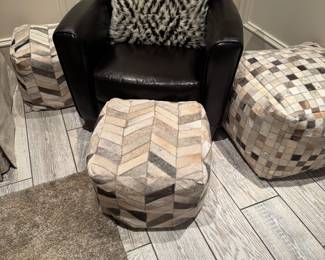 Chair and ottomans