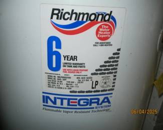 RICHMOND WATER HEATER
