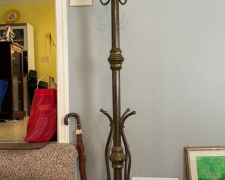 Antique brass coat / hat stand