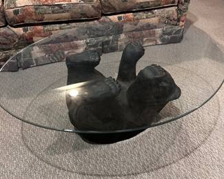 Glass coffee table
