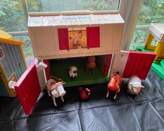 vintage Fischer Price Barn and Animals