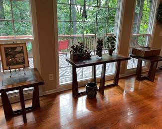 matching tile topped sofa table and end tables