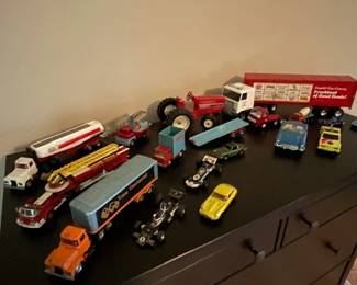 Vintage Toy Trucks, Cars and Tractor