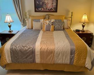 King size Brass Headboard and Mattress Set