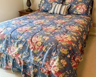 Queen size bed with Bassett headboard and mattress set