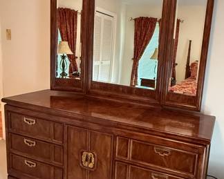 Thomasville Dresser with Triple Mirrors