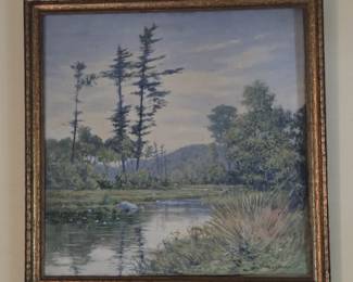 Large W. H. S. Pearce river landscape.