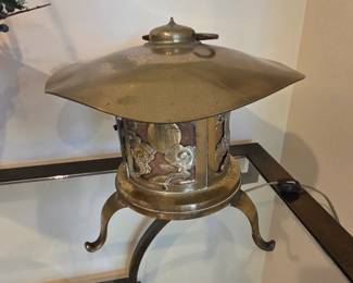 Chinese brass lantern, electrified