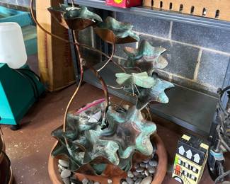 Cascading copper water fountain