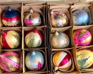 Fantasia Poland Mercury Glass ornaments vintage