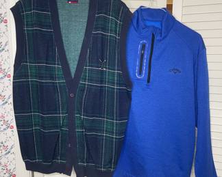 Bugle Boy vintage vest & Calloway golf shirt