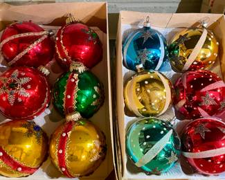 Vintage Krebs West Germany Glass Ball Ornaments