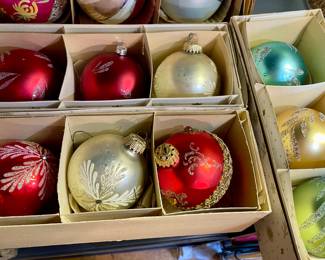 Vintage Krebs West Germany Glass Ball Ornaments